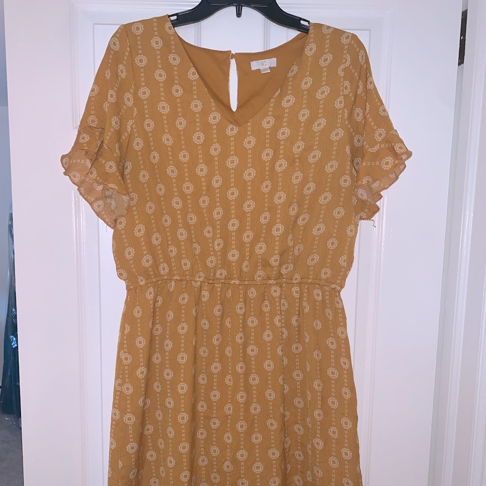 Charming Charlie Yellow Geometric Dress